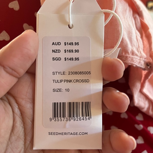 NWT SEED Heritage - Core Linen Mini Dress in Tulip Pink Crossdye  - US 6 - Picture 4 of 5